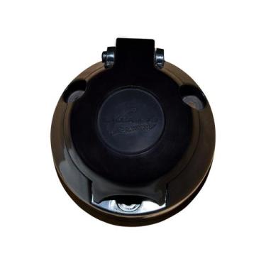 Imagem de Tomada Plastica Femea 6 Polos Latão Para Engate Carretinha Barco Moto 