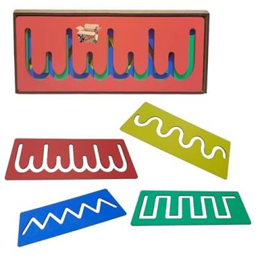 Imagem de Brinquedo Pedagógico Educativo Em Madeira Linhas Vazadas Estojo (L. V. Estojo)