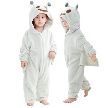 Imagem de MICHLEY Macacão unissex com capuz para bebês com capuz, vestido de animal para festa de Halloween, macacão 0-4 T, Spectre, 12-18 Months/Height:30"-33"