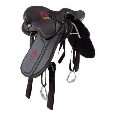 Imagem de Sela de Cavalo com Cabeça Mangalarga Soft Marrom Simples 16 Polegadas 