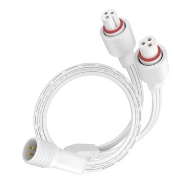 Imagem de Cabo de extensão para luzes externas Govee, cabo à prova d'água, compatível com Govee H705A H705B H705C H706A H706B H706C, cabo de alimentação de 3 pinos para luzes externas, divisor em Y (1 macho