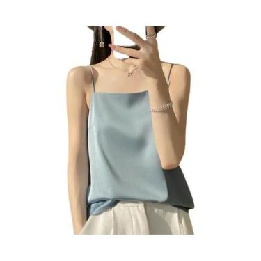 Imagem de Colete Feminino de Cetim Sem Mangas - Confortável, Cor Sólida, Ideal p