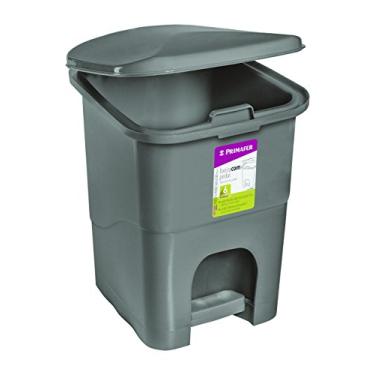 Imagem de Lixeira Retangular com Pedal Plástico Primafer Cinza