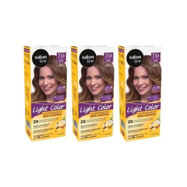 Imagem de Coloraçao Light Color 70 Louro Natural - Kit Com 3Un - Light & Color
