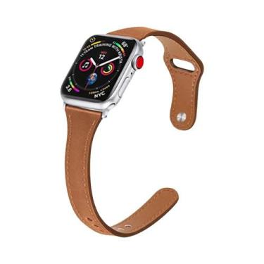 Imagem de Pulseira De Couro Slim Para Apple Watch Feminina Ultra 49mm 8 41mm 45m