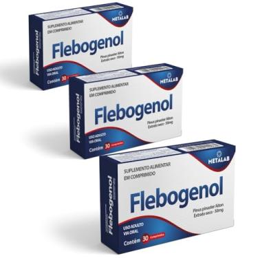 Imagem de Flebogenol 50mg Pinus Pinaster Combo 3 Cx C/30comp, Similar Flebon