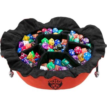 Imagem de CardKingPro Immense Dice Bags com Pockets - Laranja Queimado - Capacidade 150+ Dados - Ótimo para Colecionadores de Dados [Design Patenteado]