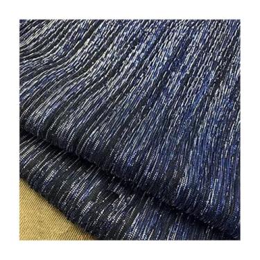 Imagem de 1 Peça De Tecido De Malha Plissada Brilhante Com Gradiente De Céu Estrelado - Malha Mista Para Acessório De Costura De Saia De Festa Faça Você Mesmo, Tamanho 50/100/200x150cm, 9 Cores(SilverBlue,100X150cm)