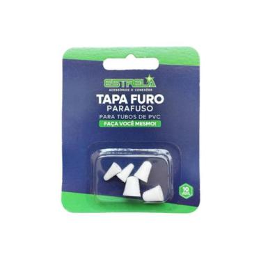 Imagem de Estrela tapa furo parafuso pvc com 05 peças branco