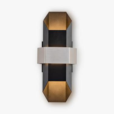 Imagem de Iluminação de garagem externa preta, luzes LED para varanda externa e externa à prova d'água luminária externa para varanda moderna 3000K