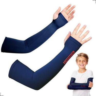 Imagem de Manguito Infantil Proteção Uv50 Futebol Esportes Tempestal, Azul