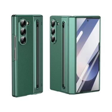 Imagem de Capa De Telefone Em Couro PU Preto Para Samsung Galaxy Z Fold 6 Com Ca