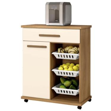 Imagem de Fruteira Goiânia 1 Porta 1 Gaveta Cinamomo Off White Arte Móveis