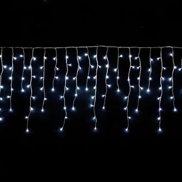 Imagem de Pisca De Led Cascata 160l 4m X 70cm 8 Modos Tomada Natal Ano Novo Festas Cores Branco