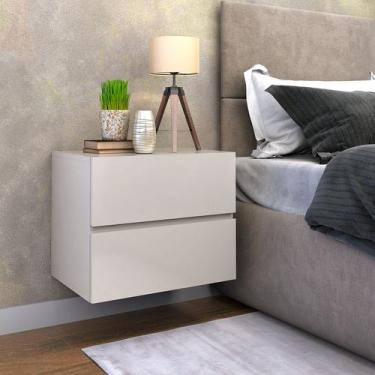 Imagem de kit de mesinha de cabeceira 45cm com gaveta para cama casal - Casa Det