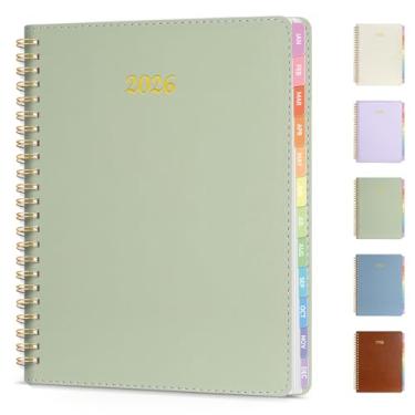 Imagem de Annecy Agenda Mensal e Semanal 2025, 16,3 x 21,6 cm com Abas, Capa de Couro Vegano e Encadernação em Espiral, Bolso na Frente e Verso