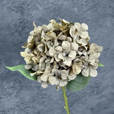 Imagem de 5 peças de flores artificiais grandes de hortênsia, decoração de casamento, festa, arranjo floral, flores falsas, buquê de hortênsia, enfeites para casa (cinza escuro)