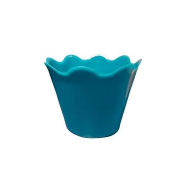 Imagem de Vaso Cachepot Flor - 11cm - Decorações de mesas, Festas, Flores, Datas comemorativas (Azul)