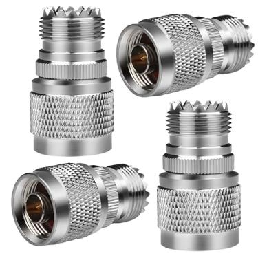 Imagem de Adaptador de conector N macho para fêmea UHF 4 peças conector N para PL-259 SO-239 cabo coaxial RF coaxial SO239 conectores BNCUHF