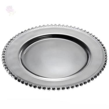 Imagem de Sousplat cristal perola de mesa redondo apoio 30cm