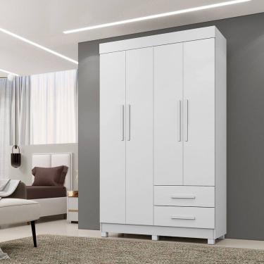Imagem de Guarda Roupa Solteiro 4 Portas 2 Gavetas com Pés Copacabana New Benetil