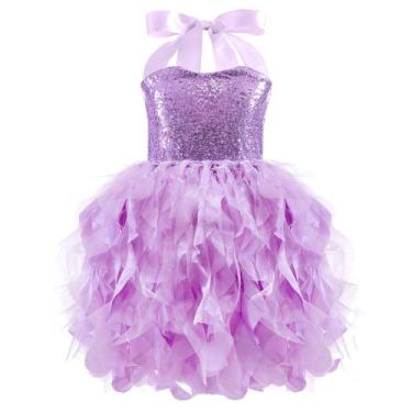 Imagem de Vestido tutu Suppromo Lavender Sequin para meninas de 9 a 10 anos