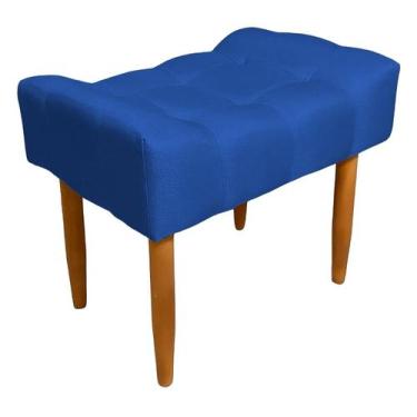 Imagem de Puff Banqueta Requinte Capitone Estofado Pés Palito -  Azul - A&M