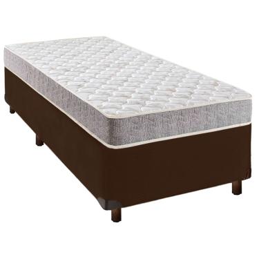 Imagem de Conjunto Cama Box Marrom Solteiro Simples + Colchão D23 D23 Inducol