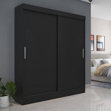 Imagem de Guarda-Roupa Solteiro 2 Portas de Correr Harry 135 cm - Preto