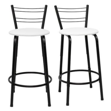 Imagem de Kit 2 Banquetas Para Bancada Flórida Preta 60cm Bistrô Bar Cozinha Gou