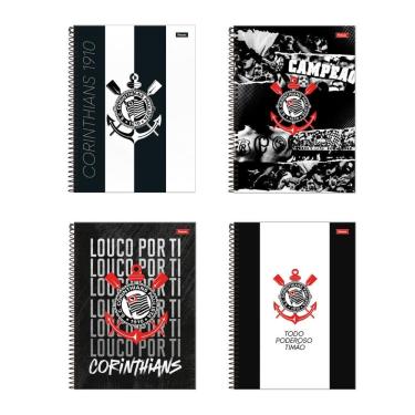 Imagem de Caderno espiral universitário 10x1 160fls Corinthians Foroni