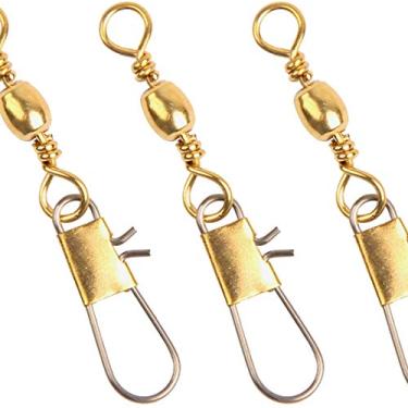 Imagem de Shaddock Fishing Barril Fishing Swivels with Safty Snap, 100 peças de equipamentos giratórios de água doce de água salgada, encaixes de intertravamento de aço inoxidável, conector de linha de pesca