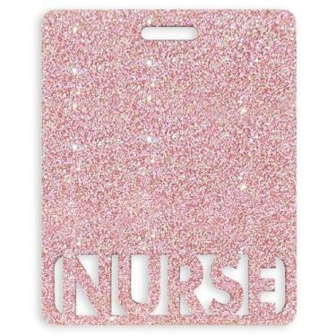 Imagem de Emblema estendido de enfermeira amigo horizontal fofo crachá amigos para enfermeiras colorido e glitter acrílico etiqueta de enfermeira tamanho perfeito para identificação de enfermagem estendida