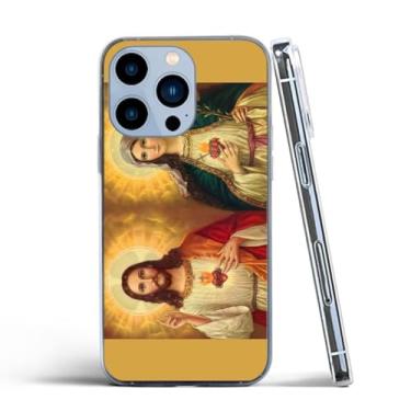 Imagem de Capa de telefone compatível com iPhone 17 Air Capa de telefone Jesus e Virgem Maria Coração Religião Imaculada Católica Silicone à prova de choque