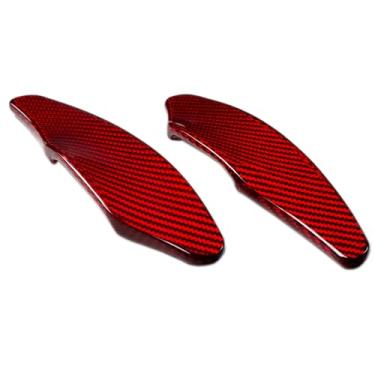 Imagem de Extensões de remo de volante de fibra de carbono real para Chevrolet Corvette C7 Red