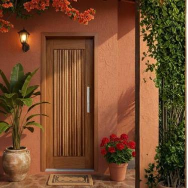 Imagem de Porta Completa Pivotante Barcelona 122x210cm Madeira Maciça Cedro Aran