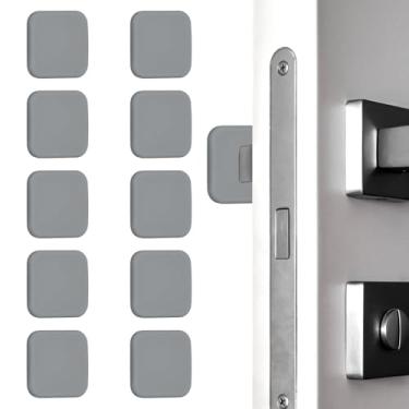 Imagem de PATIKIL 10 peças de protetor de parede para maçanetas de porta, 4,6 cm quadradas, batentes de porta autoadesivos, almofada de para-choque, protetor de parede silencioso para geladeira, casa