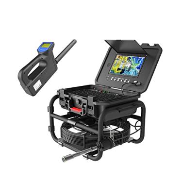 Imagem de Câmera de inspeção de dutos de 9 polegadas com localizador de 512 Hz, câmera de esgoto com função DVR e função de teclado, boroscópio de tubos industriais,30M