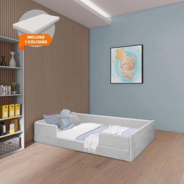 Imagem de Cama Infantil Montessoriana com Colchão Luana em Madeira Maciça com Re