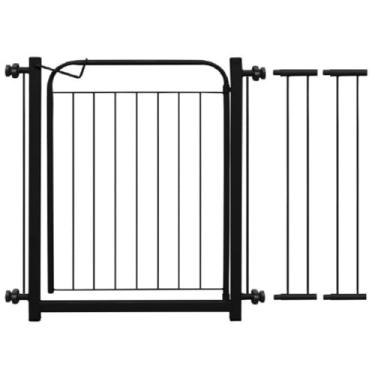 Imagem de Portão Pet Grade Para Cachorro Cercado De Proteção(Preto 78cm A 103cm)