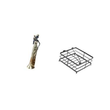 Imagem de Fenteer Escultura de Tribal Africana, Decoração Leve E Decorativa para Casa em Hotéis com Porta-guardanapos de Luxo, Dispensador de Papel de Seda para