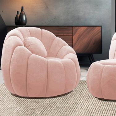 Imagem de Poltrona Decorativa Orgânica Fixa Cloud Bouclê Rosê E03 - D'Rossi