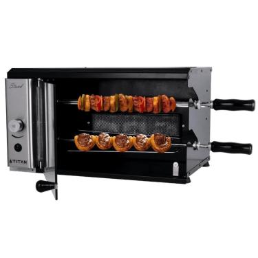Imagem de Churrasqueira A Gás Rotativa 2 Espetos Vertical Glp 127V