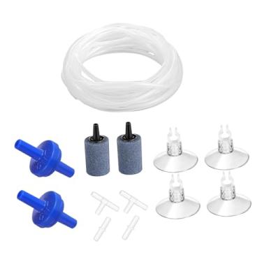 Imagem de Bothyi Conjunto de tubos de ar para aquário com pedras de ar, ventosas, válvulas de retenção, 6,5 pés, para bomba aeradora, acessórios para bomba de ar