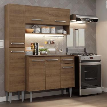 Imagem de Armário De Cozinha Compacta 137 Cm Rustic Emilly Madesa 011