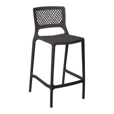 Imagem de Banqueta Alta para Cozinha Grafite Empilhável Vênus em Polipropileno Acrilys