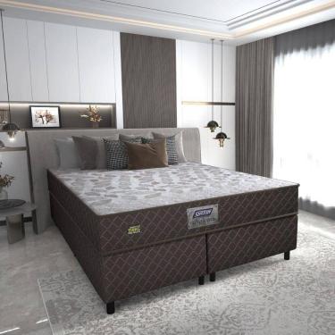 Imagem de Cama Box Conjugado Queen Com Colchão 158x57x198 Sonopro Gazin Cr35337 Marrom