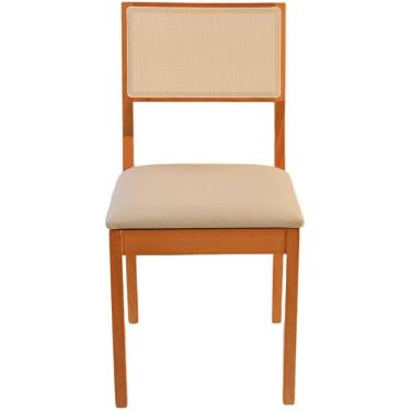 Imagem de Cadeira Alice em Madeira Maciça Tela Sling Amêndoa Amendoa