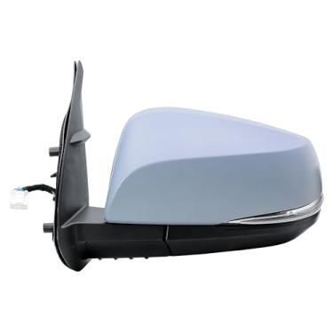 Imagem de Espelho de porta do lado esquerdo do motorista elétrico e vidro aquecido com luz de seta BLIS e primer dobrável manual para Toyota Tacoma 2017-2023