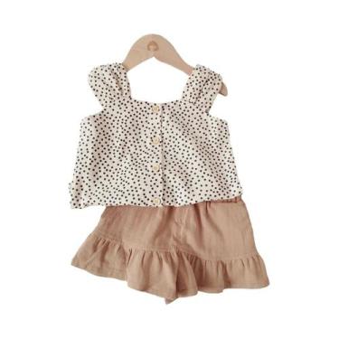 Imagem de Conjunto de Roupas Infantil de Verão para Meninas - 2 Peças em Algodão